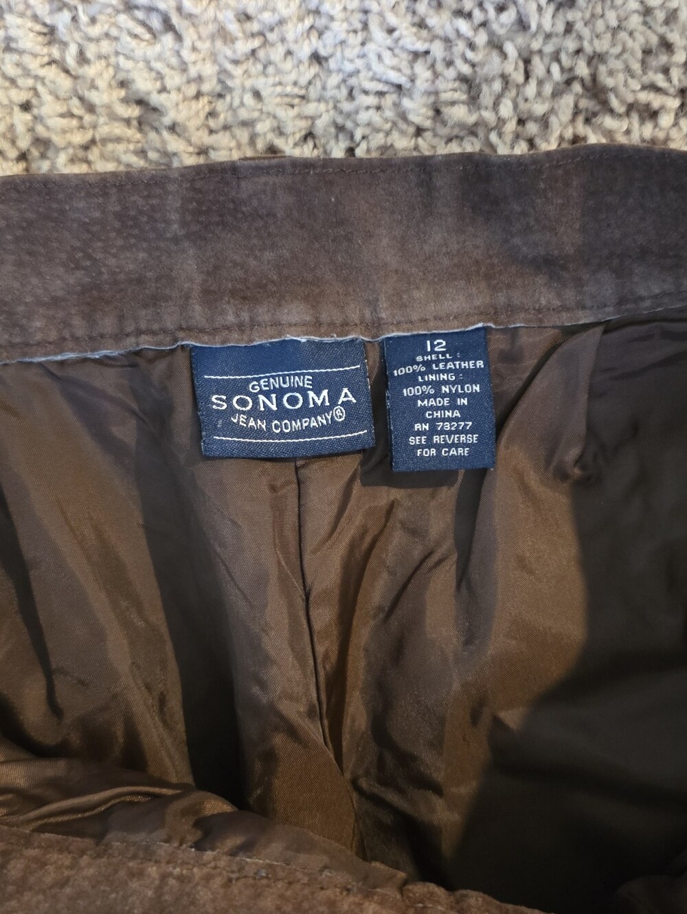 Vintage Suede Leather Staight Leg Pants 90s Western Chic Womns 12 Sonoma Jean Co - Picture 5 of 8